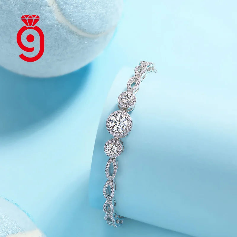 2025 New Trendy Design Ladies 925 Sterling Silver Jewelry Accessories VVS1 Moissanite Chain Women Fine Bracelet