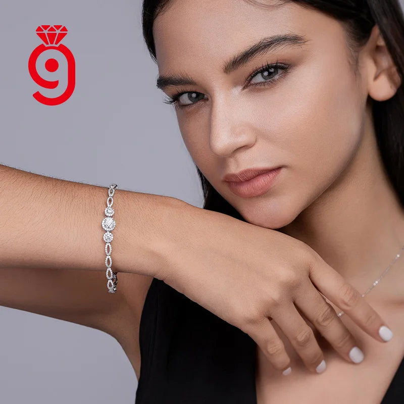 2025 New Trendy Design Ladies 925 Sterling Silver Jewelry Accessories VVS1 Moissanite Chain Women Fine Bracelet