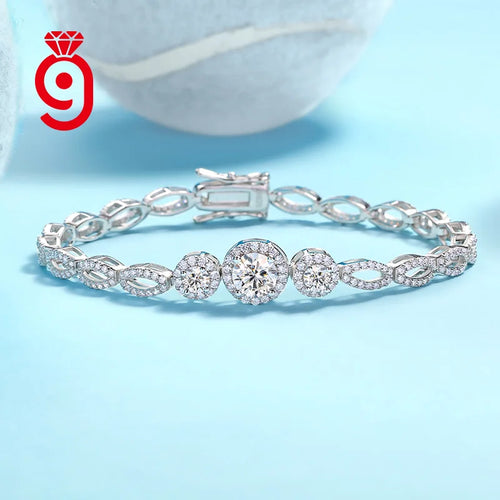 2025 New Trendy Design Ladies 925 Sterling Silver Jewelry Accessories VVS1 Moissanite Chain Women Fine Bracelet