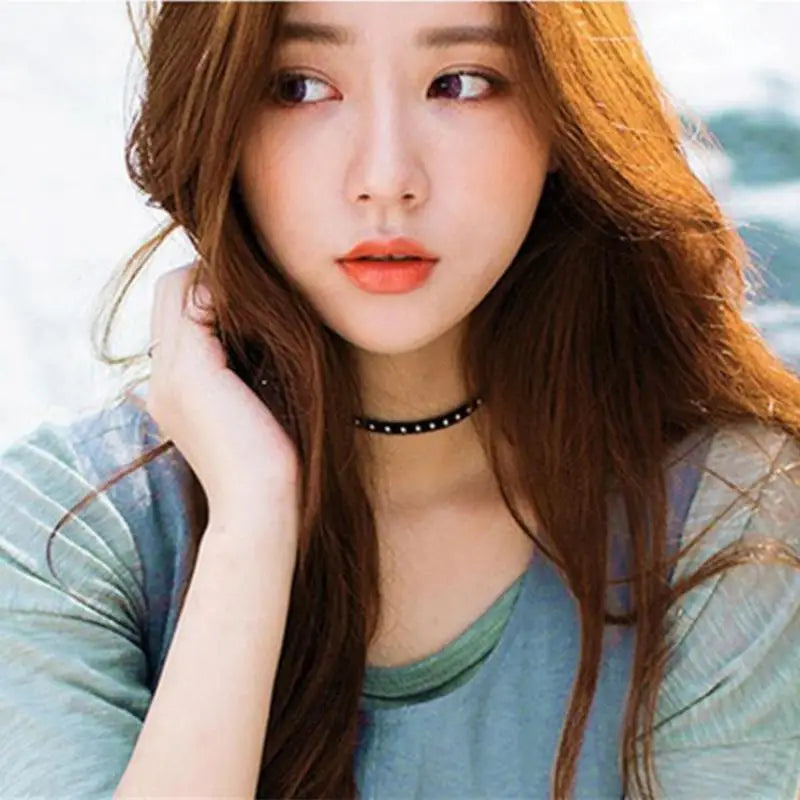 Cute Fashion Bohemian Personality Rivets Hot Nail Fender Necklace Collar Statement Necklace Choker Necklace Gargantilha Collares