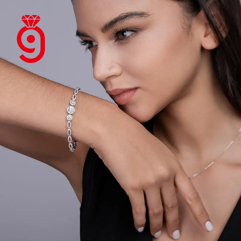 2025 New Trendy Design Ladies 925 Sterling Silver Jewelry Accessories VVS1 Moissanite Chain Women Fine Bracelet