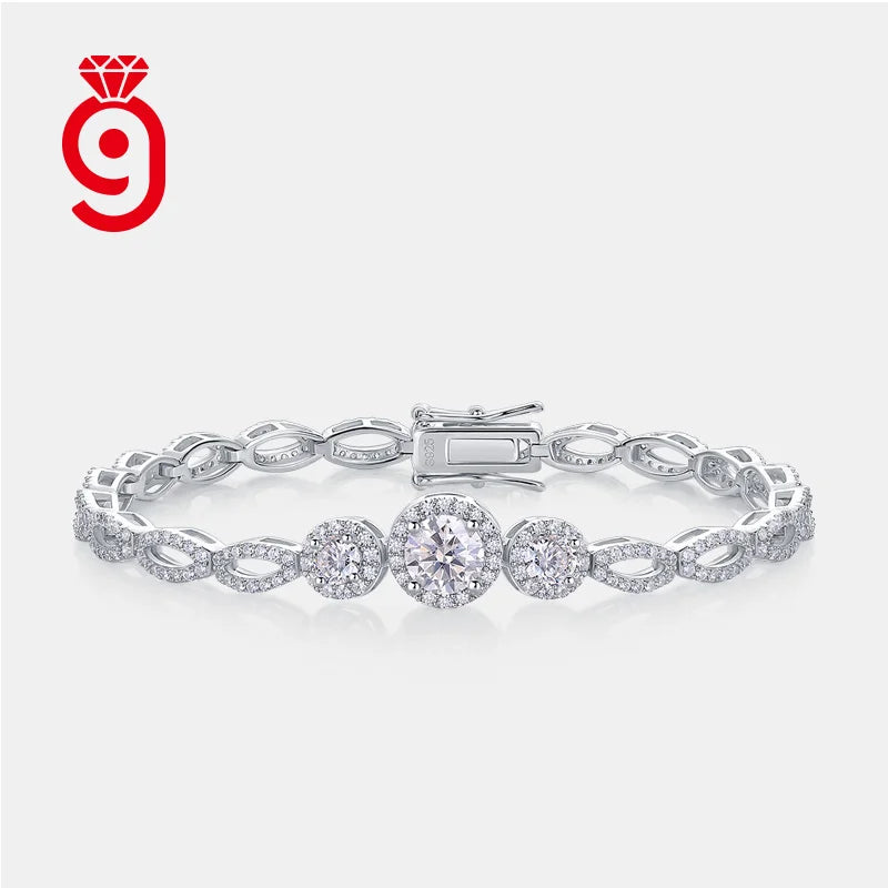 2025 New Trendy Design Ladies 925 Sterling Silver Jewelry Accessories VVS1 Moissanite Chain Women Fine Bracelet