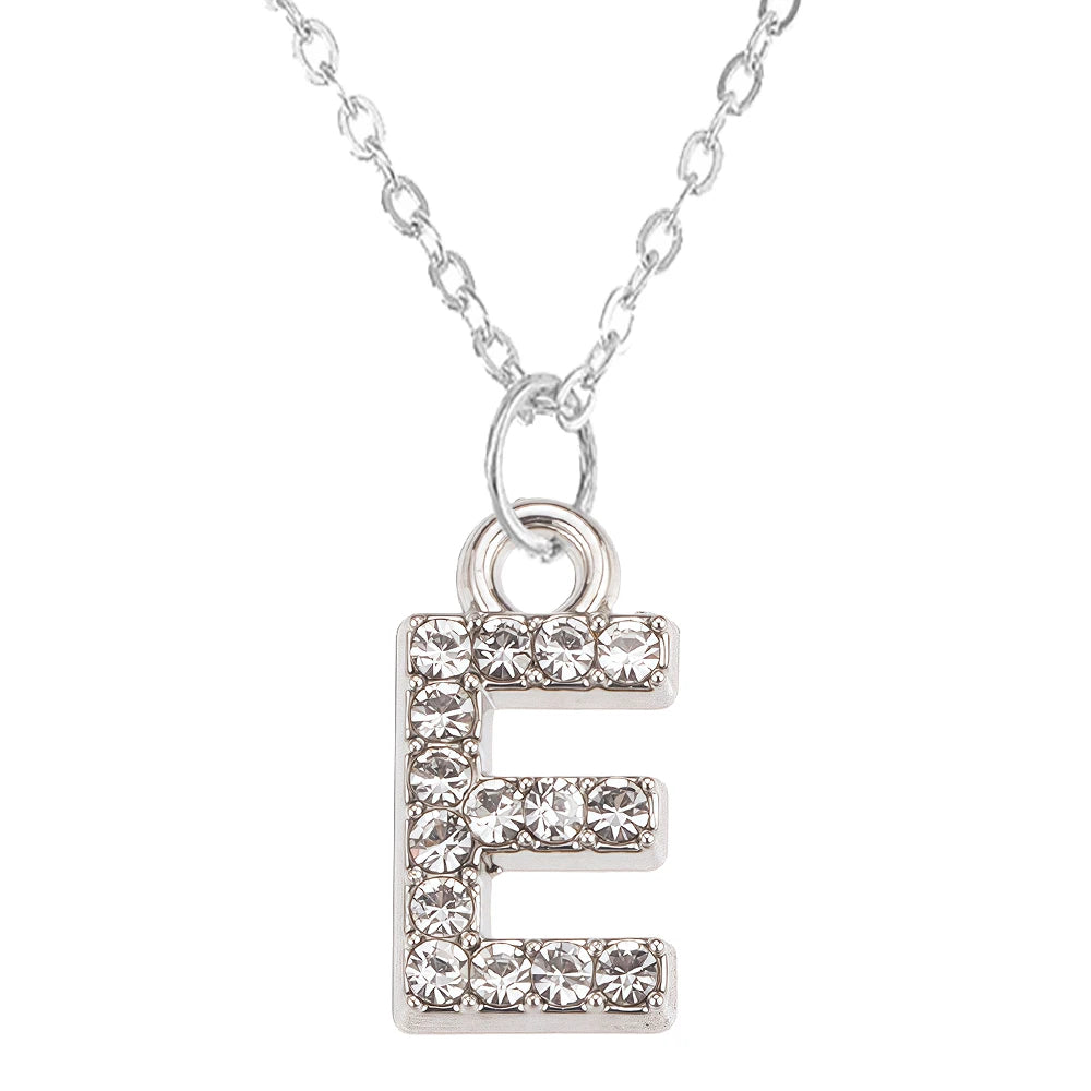Fashion Shining A-Z Letter Pendant Charm Necklace 26 Initial Alphabet Name Clavicle Chain Party Valentine's Day Jewelry Gift