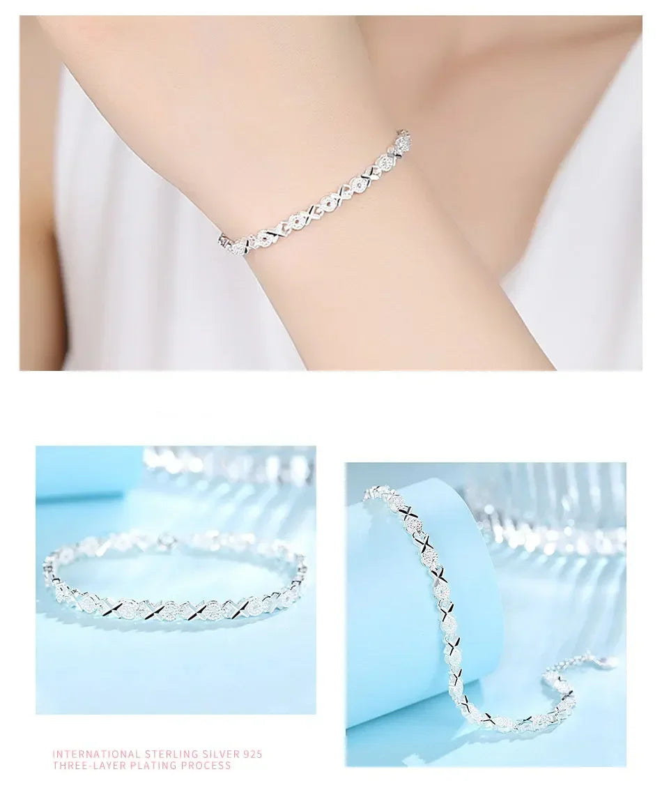 925 Sterling Silver Bracelet Fashion Multiple Styles Bracelet Chain For Women Fashion Luxury Charm Bracelet Wedding Jewelry Gift