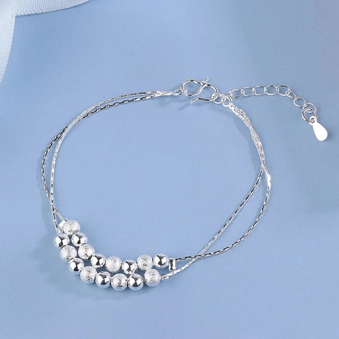 925 Sterling Silver Ball Bracelets For Women Fashion Designer Round Beads Adjustable Charm Bracelet Party Wedding Jewelry Gifts