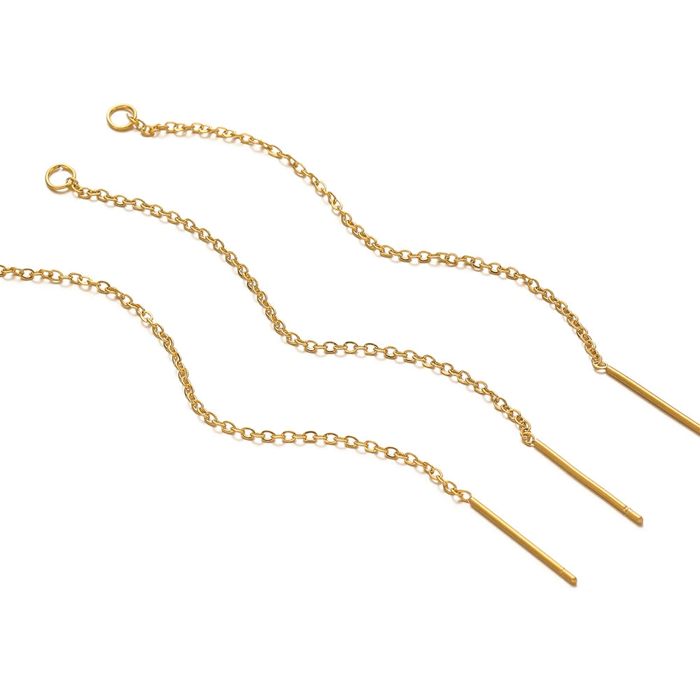 10pcs/lot Stainless Steel Long 8cm Chain Ear Line Earrings for DIY Jewelry Simple Earrings Necklaces Accessories Making Crafts