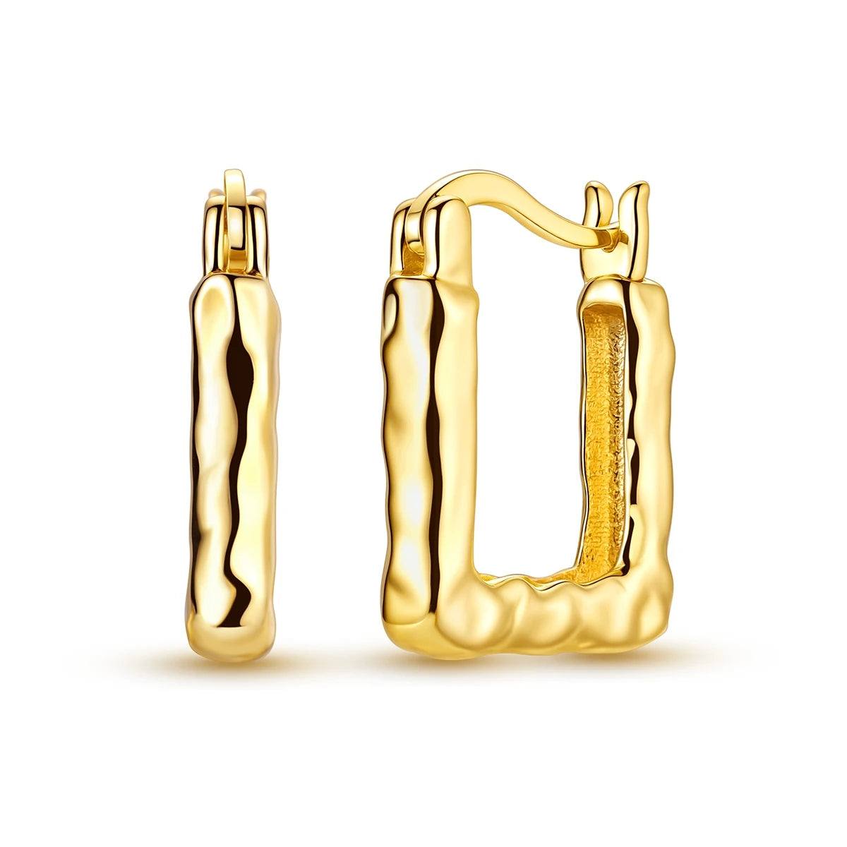 Gold Color Silver 925 Earring For Woman Round Sun Moon Heart Hoop Earring Original Jewelry