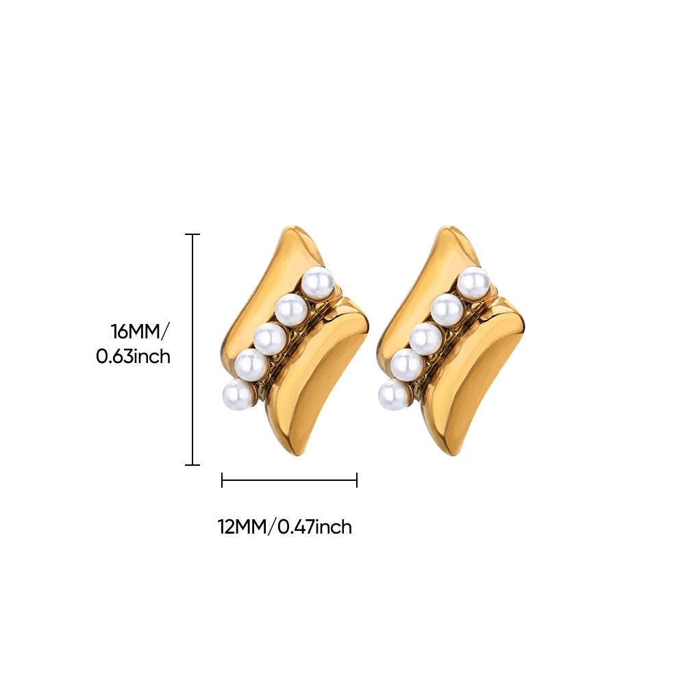 Circle Earrings For Women Vintage Punk Baroque Pearl Earrings Stainless Steel Ear Clip Women Jewelry Imitation Pearl Gift Mujer