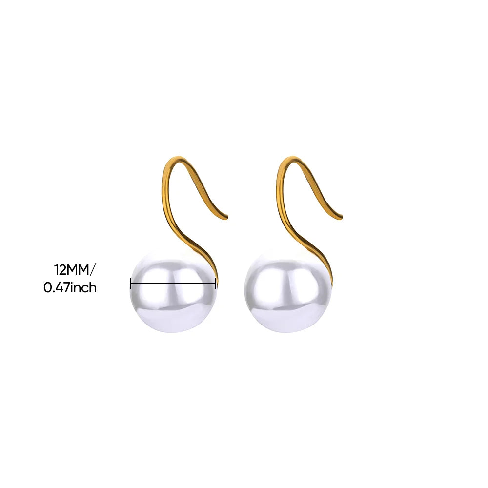 Circle Earrings For Women Vintage Punk Baroque Pearl Earrings Stainless Steel Ear Clip Women Jewelry Imitation Pearl Gift Mujer