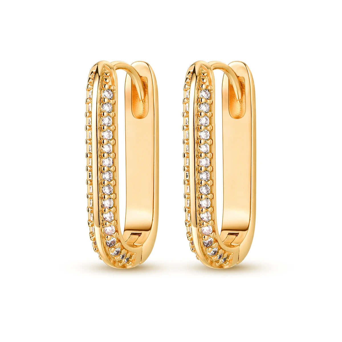 Gold Color Silver 925 Earring For Woman Round Sun Moon Heart Hoop Earring Original Jewelry