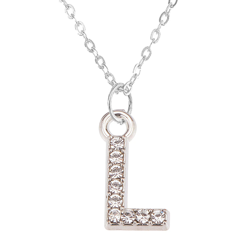 Fashion Shining A-Z Letter Pendant Charm Necklace 26 Initial Alphabet Name Clavicle Chain Party Valentine's Day Jewelry Gift