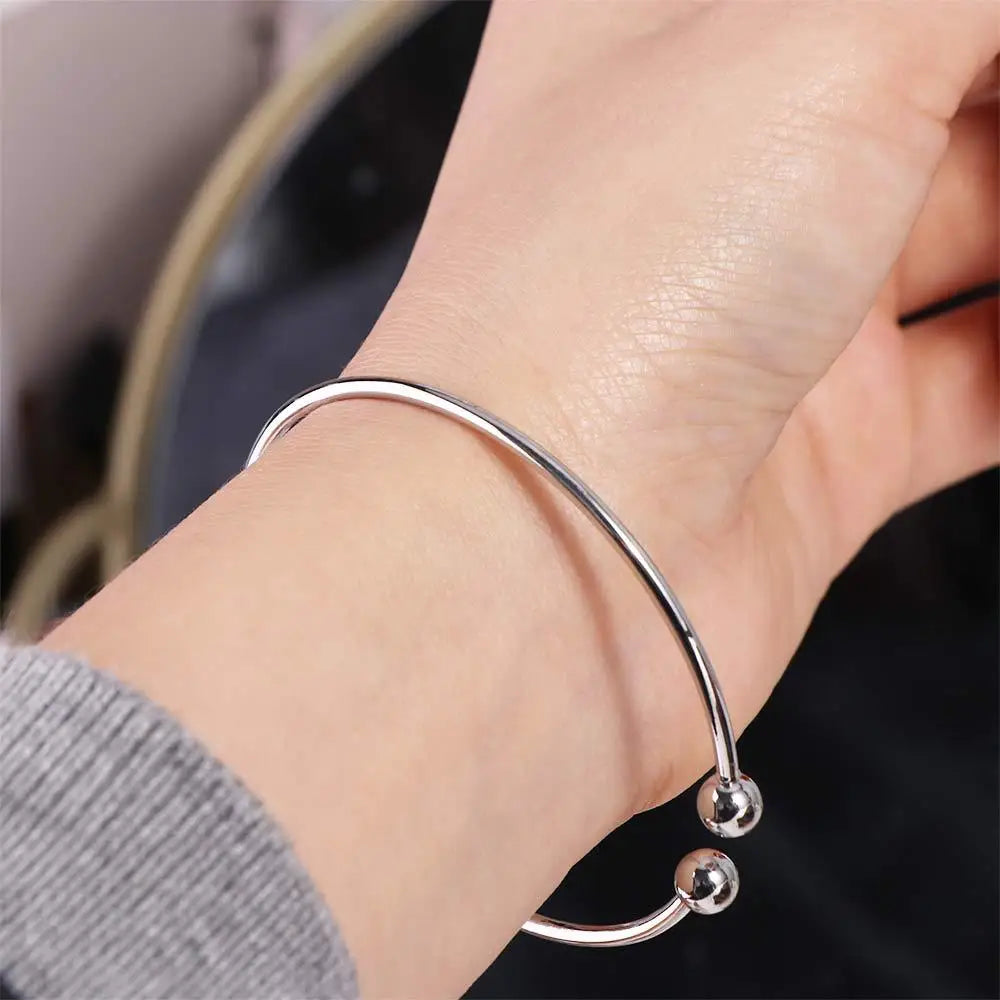 Best Quality Wholesale Silver Plated Bracelet Adjustable Bangles Fashion Jewelry Mens/Womens