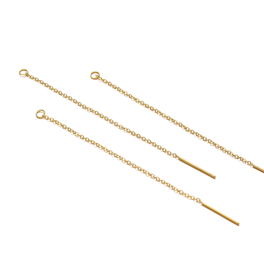 10pcs/lot Stainless Steel Long 8cm Chain Ear Line Earrings for DIY Jewelry Simple Earrings Necklaces Accessories Making Crafts