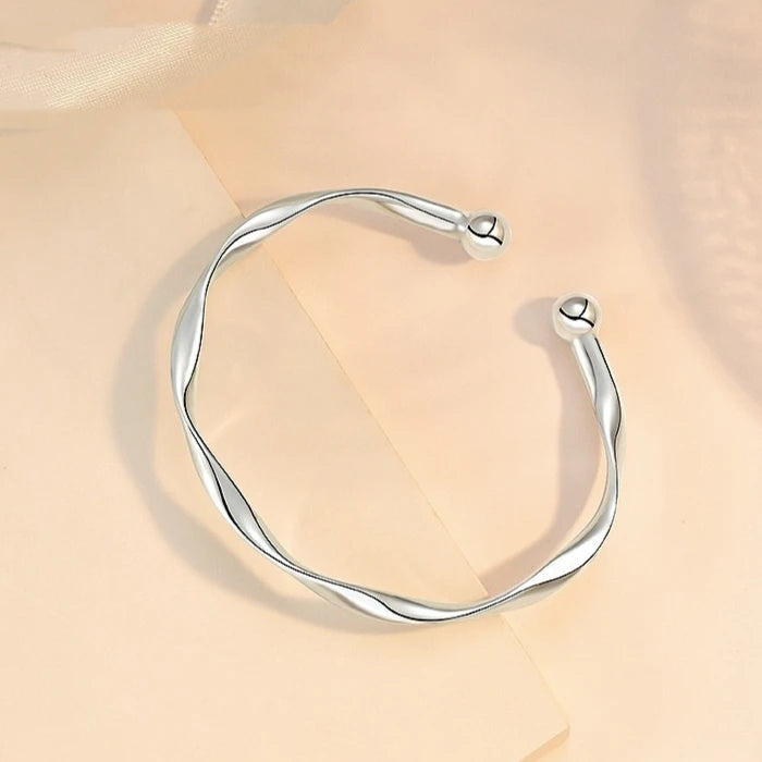 Fine 925 Sterling Silver Open Bracelets For Women Vintage Design Versatile Round Beads Bracelets Party Wedding Exquisite Jewelry