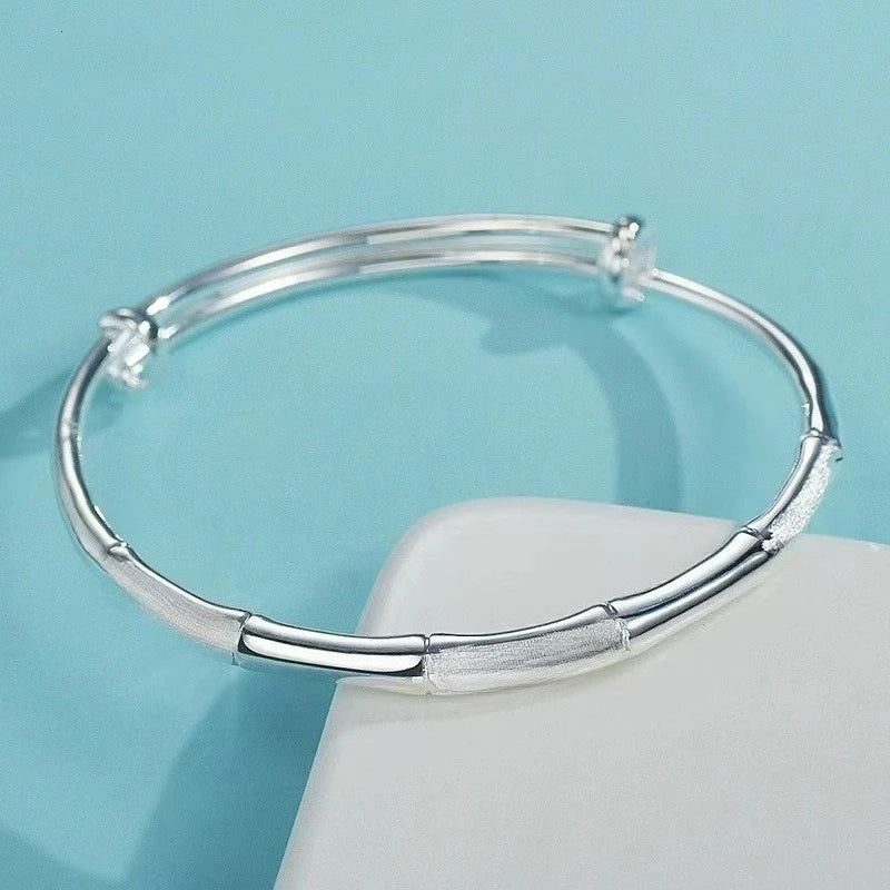 Fine 925 Sterling Silver Open Bracelets For Women Vintage Design Versatile Round Beads Bracelets Party Wedding Exquisite Jewelry