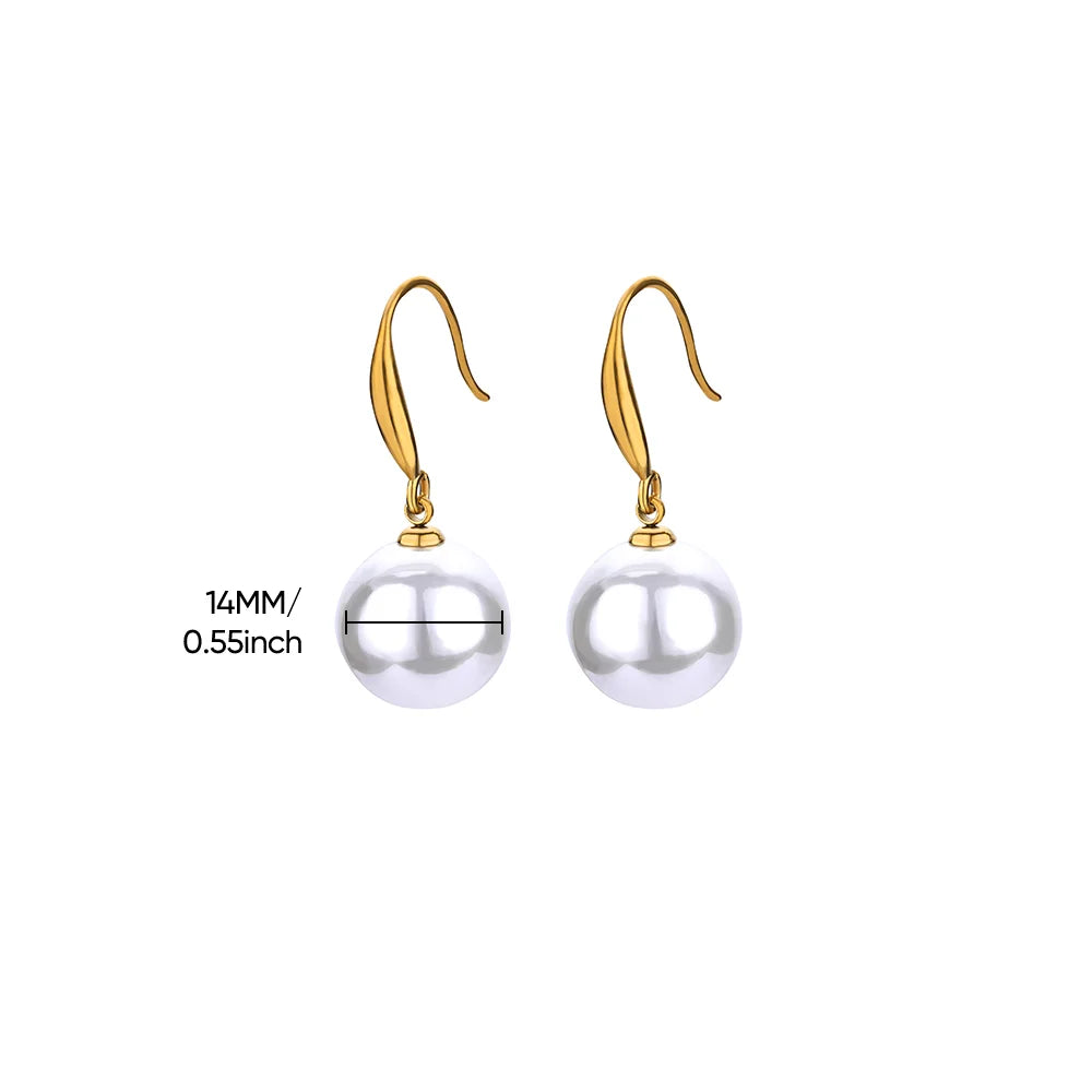 Circle Earrings For Women Vintage Punk Baroque Pearl Earrings Stainless Steel Ear Clip Women Jewelry Imitation Pearl Gift Mujer