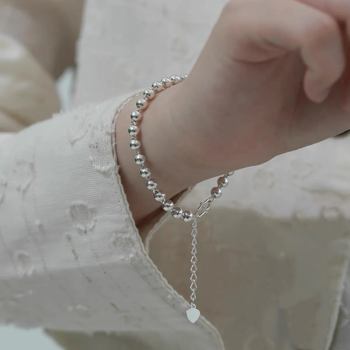 925 Sterling Silver Ball Bracelets For Women Fashion Designer Round Beads Adjustable Charm Bracelet Party Wedding Jewelry Gifts