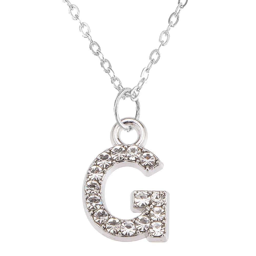 Fashion Shining A-Z Letter Pendant Charm Necklace 26 Initial Alphabet Name Clavicle Chain Party Valentine's Day Jewelry Gift