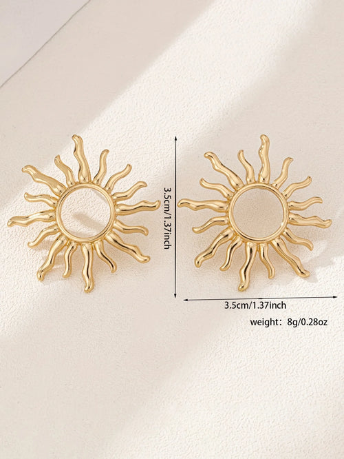 1 Pair fashion Temperament Elegant Sun Flower Stud Earrings