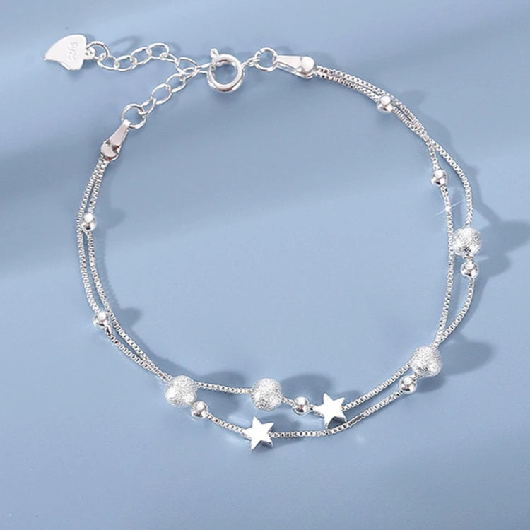 925 Sterling Silver Heart Shaped Bracelet For Women Retro Korean Versatile Pink Crystal Charm Bracelets Original Party Jewelry