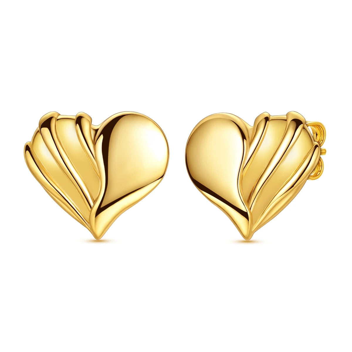 Gold Color Silver 925 Earring For Woman Round Sun Moon Heart Hoop Earring Original Jewelry