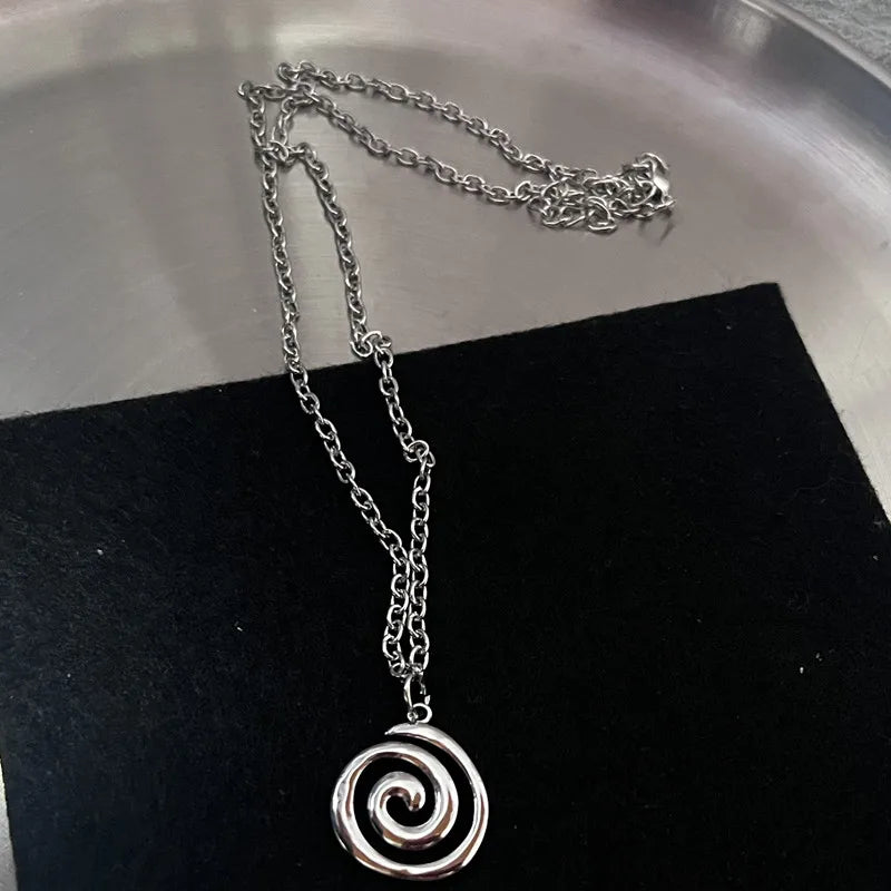 Y2K Flail Fire Heart Teeth Pendant Necklace for Women Men Charm Necklace Grunge Punk Fashion Jewelry ﻿